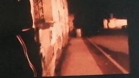 On the street at night