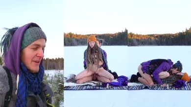 Gentle Swedish snow and slow edge on the frozen lake