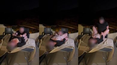 My Neighbor Ate My Pussy on The Hotel Balcony Table - Risky Public Orgasm