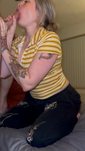 Cum Loving Slut Sucking Cock To Completion