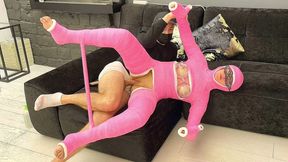 Pink doll, full body cast