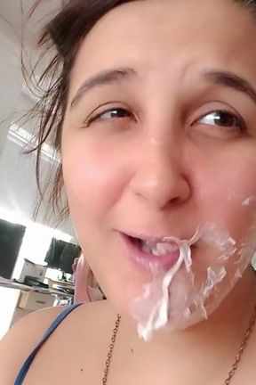 Doing Huge and Messy Bubblegum Bubbles - Bunny Looner