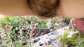 Pee outdoors, risky toilet  in the forest 4K