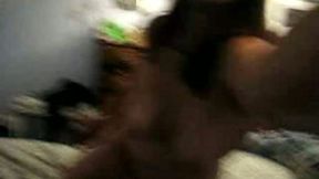 Girlfriend records herself using a quick vibe in her bed