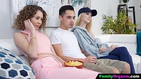 FamilyOrgasm - Sinful Girl Strokes her Sister'_s Boyfriend'_s Cock to the Orgasm