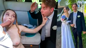 Slutty Blonde Bubble-Butt Bride Cheats on Her Fiancé, Rides Her Side-Dick in the Limo Backseat