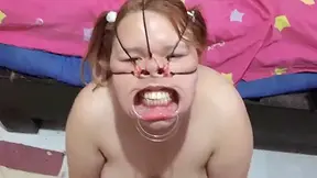 Fucking Her Face In A Beautiful Bondage Style