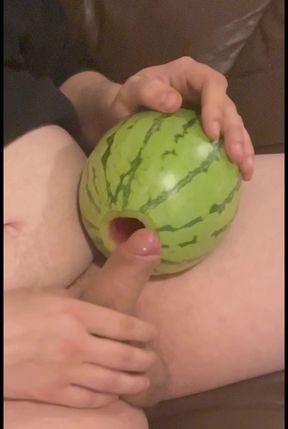 Fucking a watermelon
