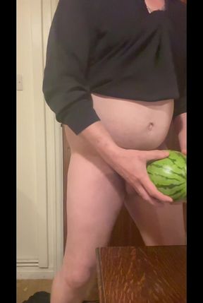Fucking a watermelon