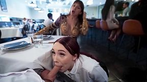 Sneaky Waitress Fucks Me Hard in the Restaurant    We Get Caught