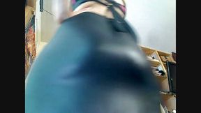 Twerking in a rubber skirt