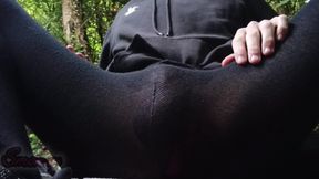 Hairy Wbc Sissy Outside - Edging Ends in a Huge Load