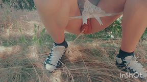 Outdoor urination in bushes :)