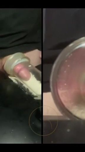 Pissing in a Fleshlight Helped by a Friend POV