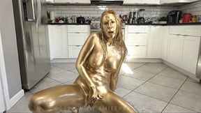 Cum for my gold covered body - Amiee Cambridge [1080p]