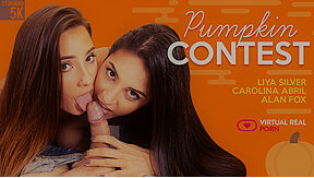 Pumpkin Contest - Teen Threesome - Carolina Abril And Liya Silver
