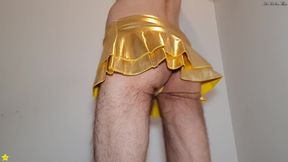 Golden Miniskirt -couldn't Wait- Try on
