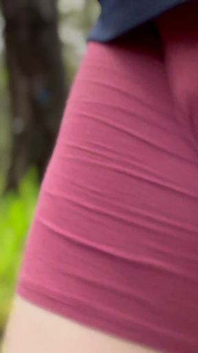 Straight guy goes for a walk in his tight purple dick flash   Clip 1
