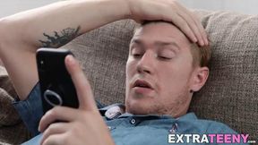 Tiny Horny&#x1F975; Babe Devours Cock&#x1F346; On Couch In Full nudity