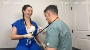 Nurse Bunny Teaches Dr. Canada How to Auscultate Her Heart