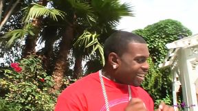 Two ebony cuties get wicked, setting up a savage backyard m&#x00E9;nage &#x00E0; trois