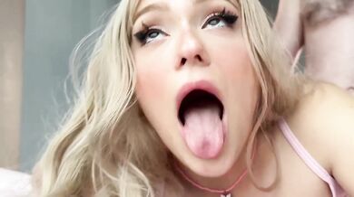 Blonde POV face fucked with messy cumshots and slutty blowjobs