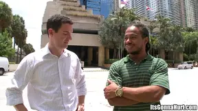 Gay White Guy Power Fucked by a Hung Black Stud