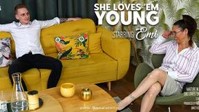 ”Mature Emi loves herself the shaft from a horny toyboy”