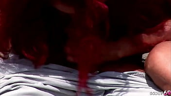 Redhead Curly Hair Latina Teen Marcia Rough Outdoor Sex at the Beach