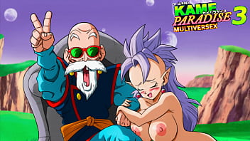 Kame Paradise 3 - West Supreme Kai gets saved by Roshi&#039_s huge cock