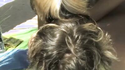 Gorgeous twinks make out outdoors and fuck in the sun