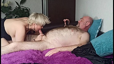 Three loud shaking orgasms from my mature slut bitch .!. ))