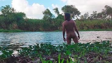I get naked on the river bank and masturbate until I cum