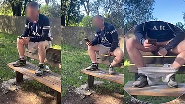 Amateur Straight Boy Lost a Bet: He Has to Expose and Touch His Cock in a Park