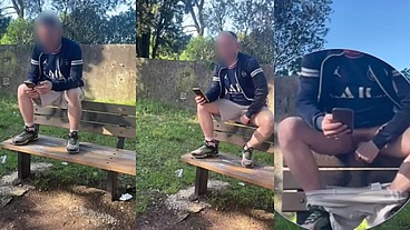 Amateur Straight Boy Lost a Bet: He Has to Expose and Touch His Cock in a Park