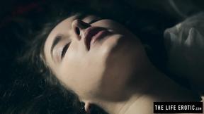 ”Horny milf masturbates to orgasm with a smashed egg”