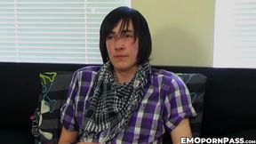 Horny wanker Andy Roberts shoots out his cum directly to his emo face