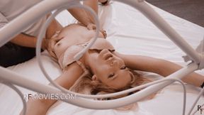 Tickling Sexy Slava in Spread Eagle Position and Sensual Massage of Her Orange Feet Under the Blanket (UHD 4K MP4)