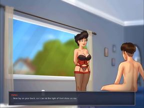 Summertime Saga part 202 - fuck haircut milf  in red corset