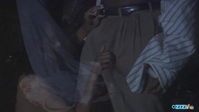 This curly Latina is truly outstanding as she fucks a big dicked black guy Outdoor