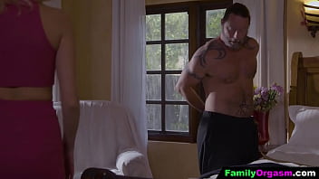 FamilyOrgasm - Raunchy Step Daughter Temptes her Stepdad in the Bedroom