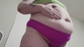 Squeezing my fat ass and belly into some tight clothes ;)