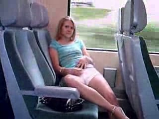 Delicious girlfriend showing me her goodies in the public transportation