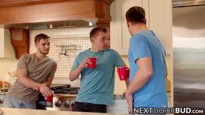 Four horny handsome studs fucking raw and blowing cocks