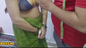Tailor Taking Measurements of Alisha Bhabhi with His Fingers