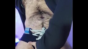 Vertical Masturbation in the Studio with the Hairy Louis Ferdinando