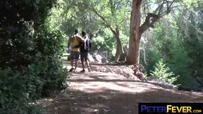 PETERFEVER Jaycee And John Rene Steal Quick Suck During Hike