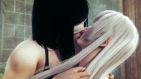 futa sofia valmet and koko hekmatyar having fun in the bath house - jormungand hentai parody