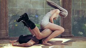 futa sofia valmet and koko hekmatyar having fun in the bath house - jormungand hentai parody