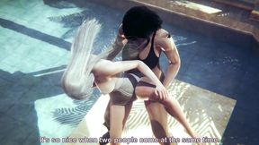 futa sofia valmet and koko hekmatyar having fun in the bath house - jormungand hentai parody